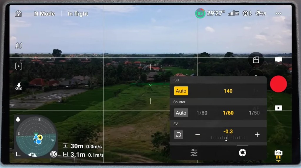 Tela de configura&ccedil;&otilde;es do controle DJI RC 2