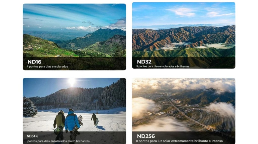 Comparativo de filtros ND