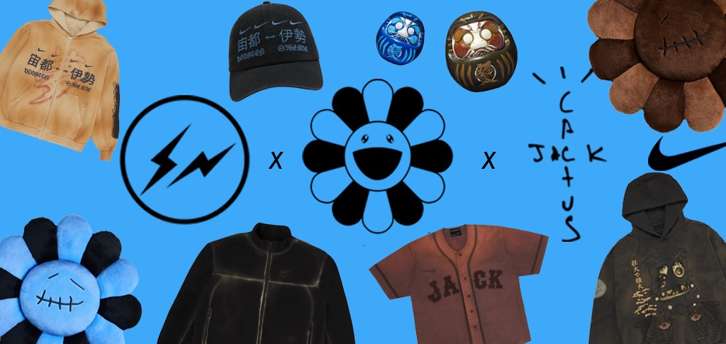 Collab Travis Scott com Fragment Design, Takashi Murakami e Nike
