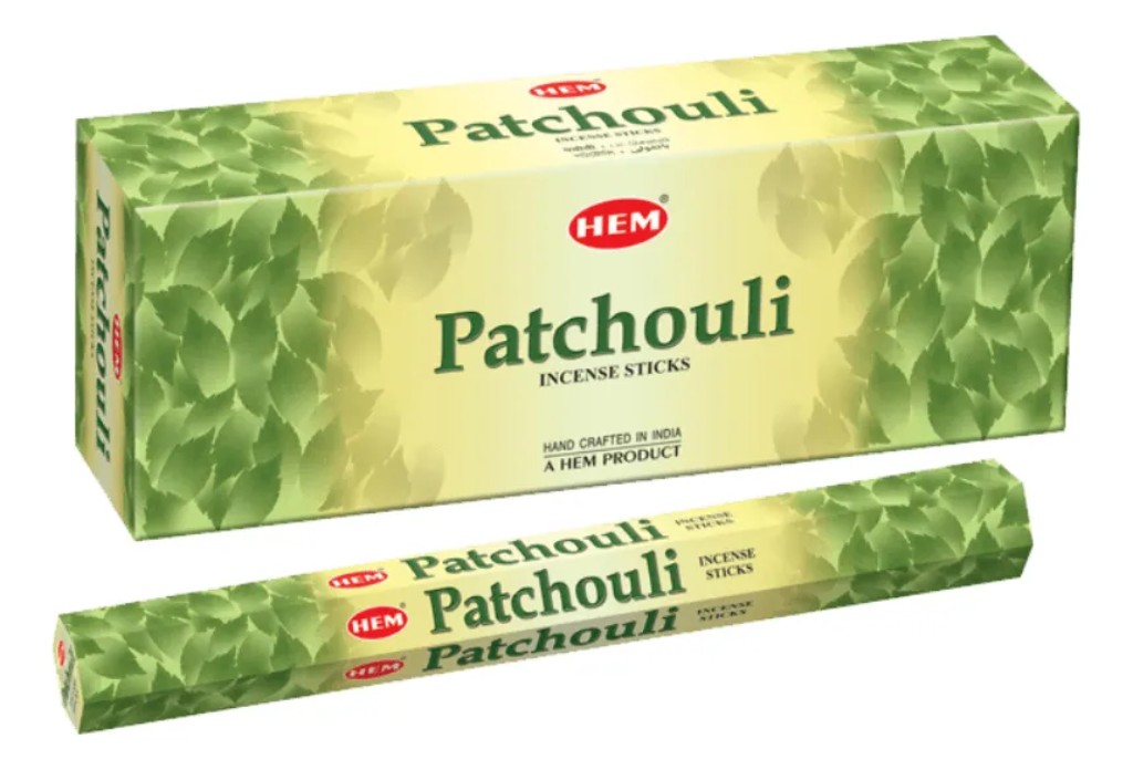 Caja de sahumerios de 6 unidades hexagonales variedad Patchouli