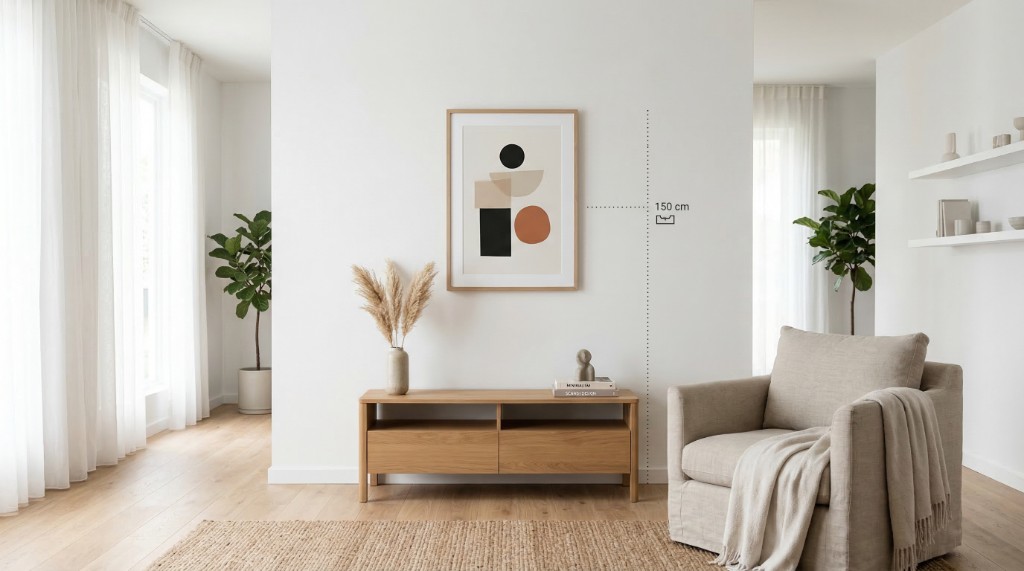 Altura correcta para colgar un cuadro