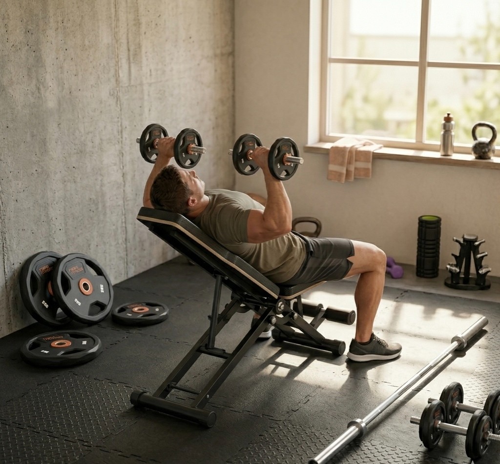 Banco regulable para entrenar en casa con progresi&oacute;n de carga