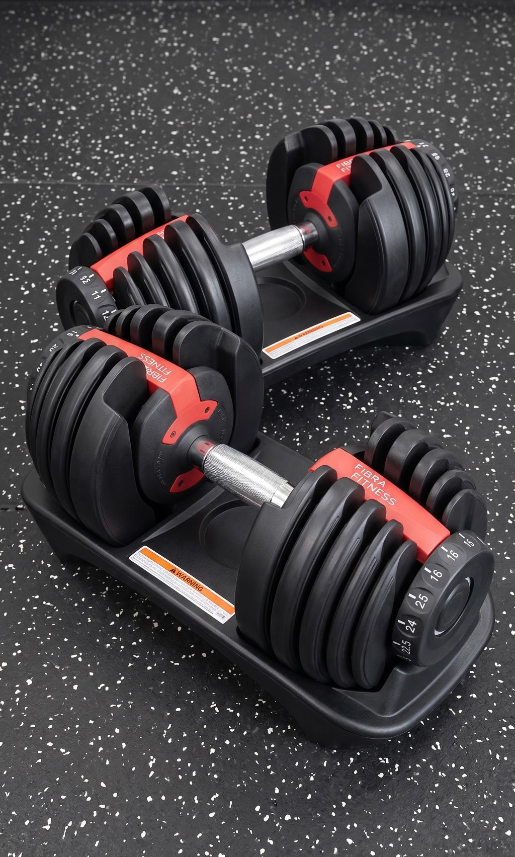 Mancuernas ajustables Fibra Fitness con sistema de ajuste por rosca