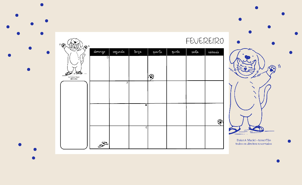 planner mensal fevereiro gratuito by DaianA Maciel terserTao
