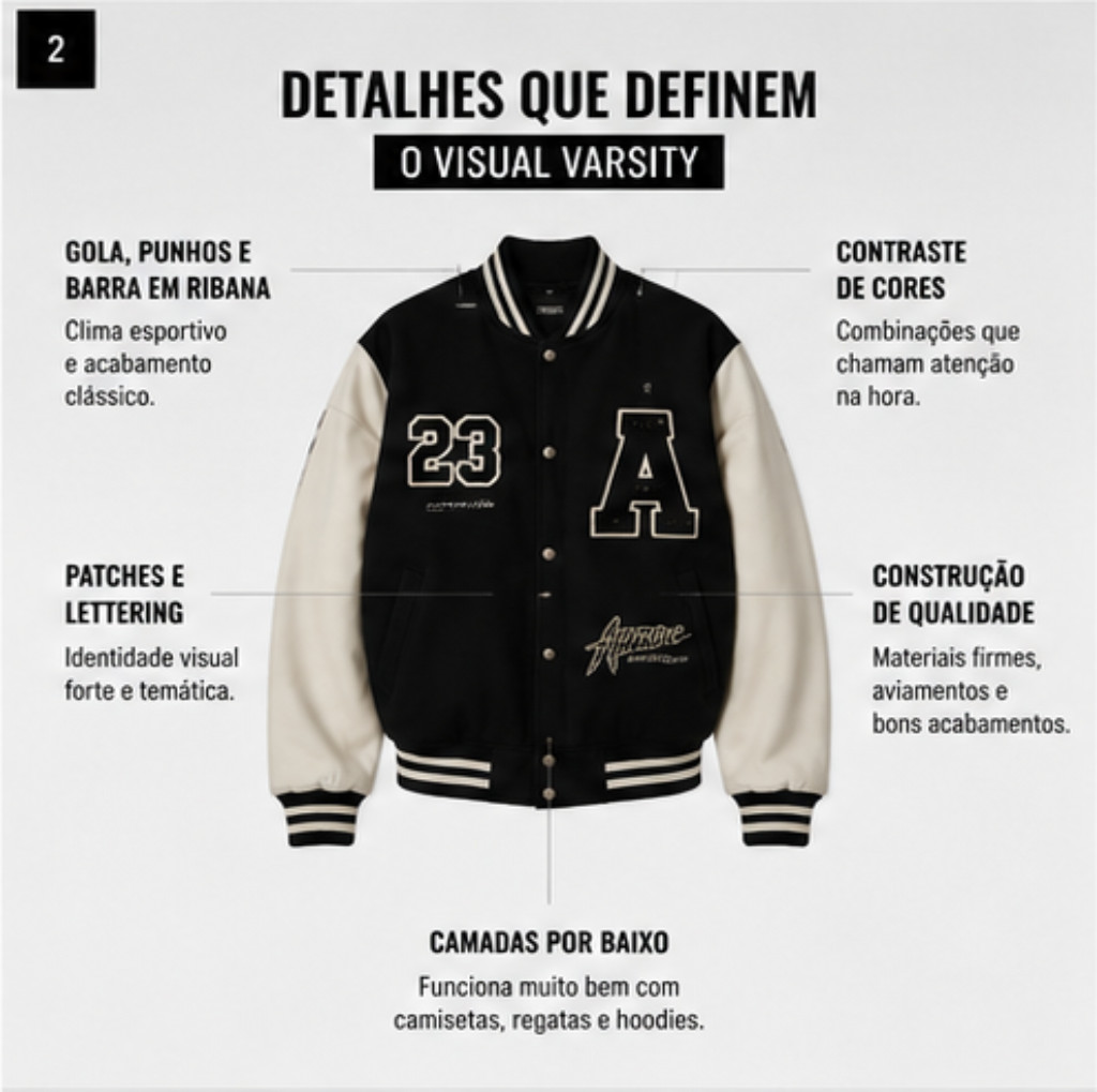Jaqueta college streetwear