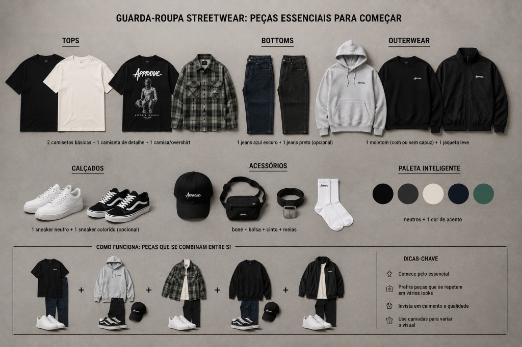 guarda roupa streetwear looks estilo