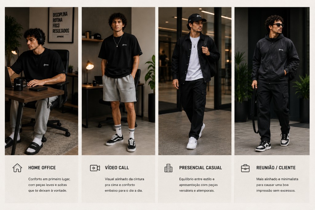 looks streetwear para trabalho casual