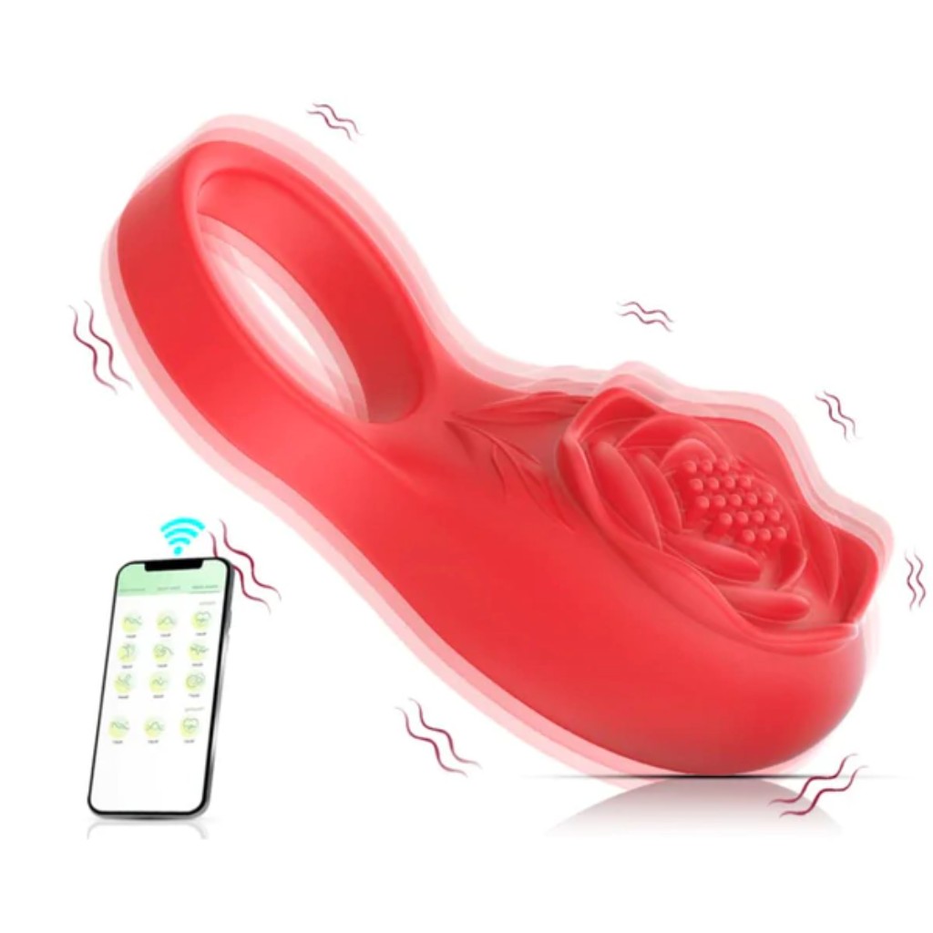 Anel peniano vibratório controlado por aplicativo para prazer compartilhado