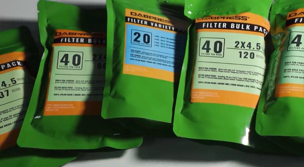 Bolsas de filtro DABPRESS de 37, 90, 120 y 160 micrones