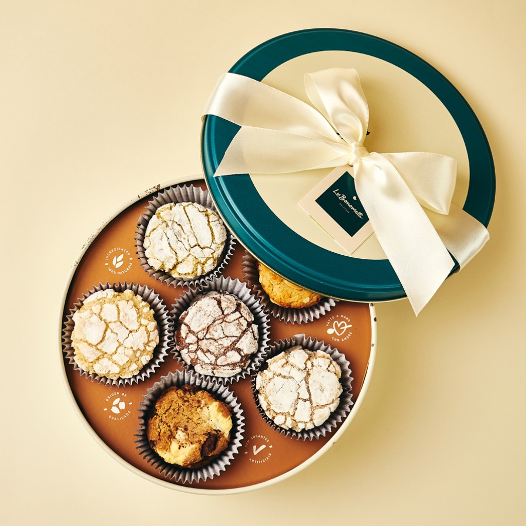 Caixa de biscoitos finos para brinde corporativo da Bonometti Dolcezze