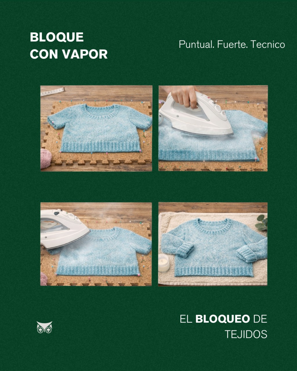bloqueo de tejidos con vapor