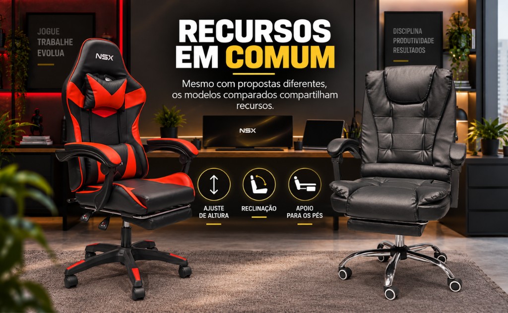 cadeira Gamer vs presidente diferen&ccedil;as Nsx