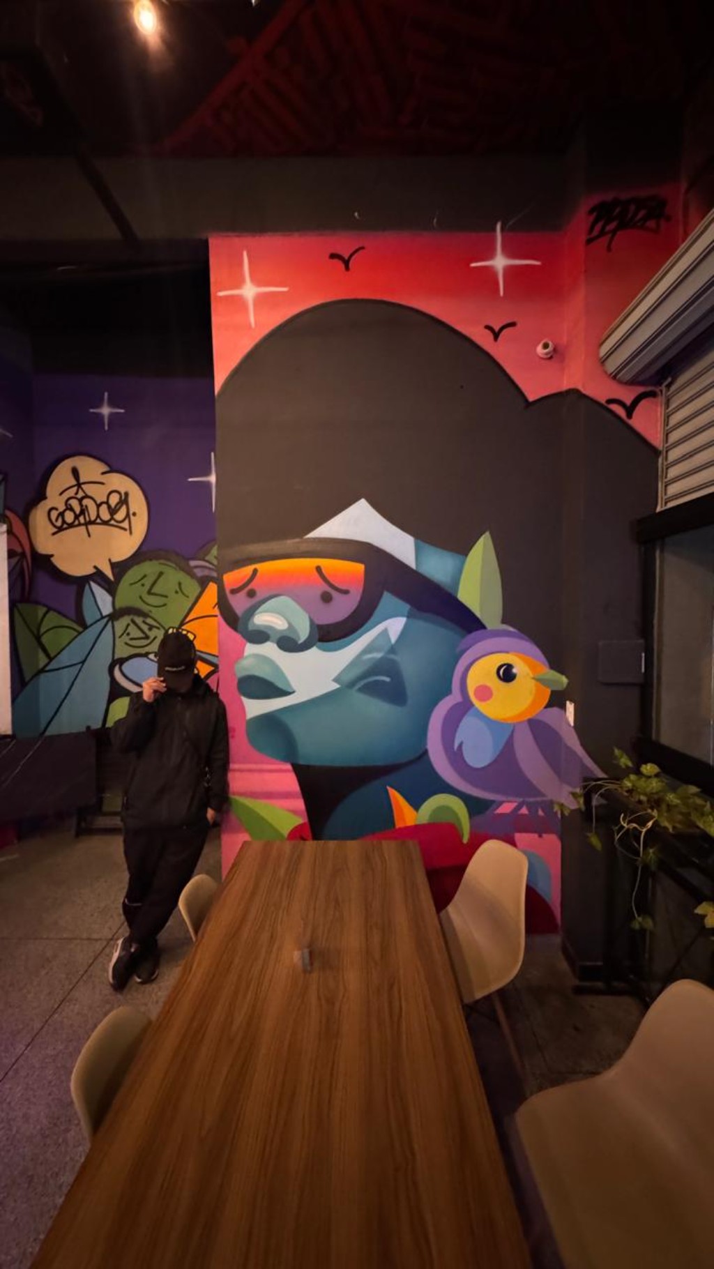 Mural de arte graffiti, para hamburguerias e restaurantes