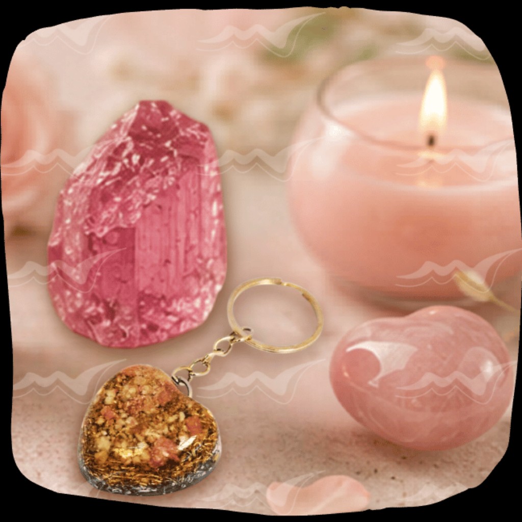 Turmalina rosa asociada al amor propio, la sanaci&oacute;n emocional y el chakra coraz&oacute;n.