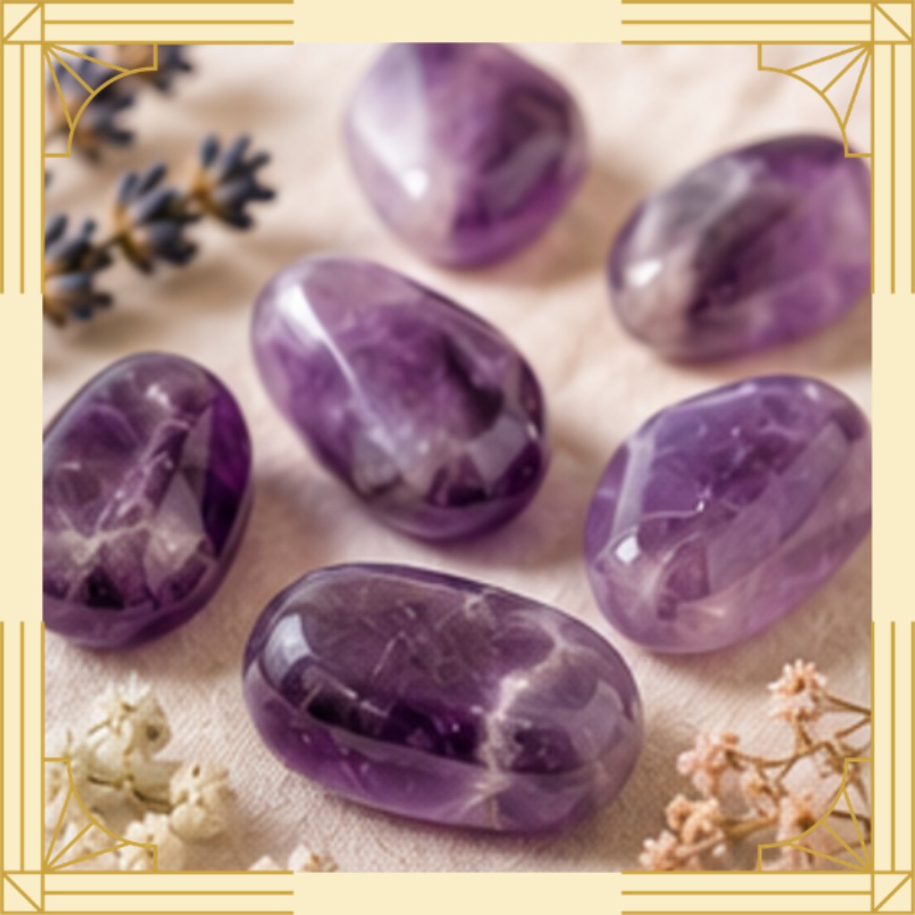 Piedra Amatista natural de color violeta utilizada en pr&aacute;cticas de bienestar espiritual 