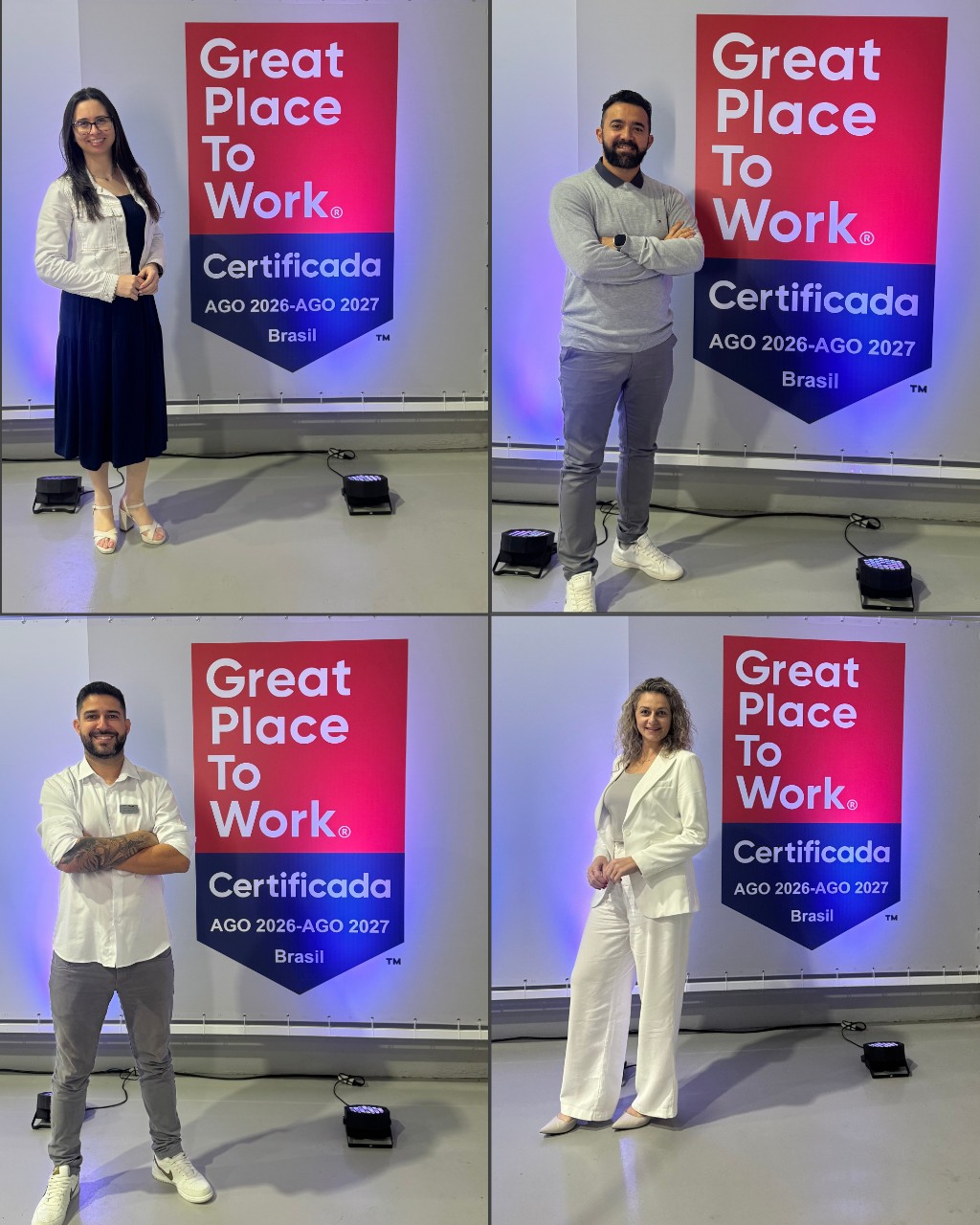 Equipe D'Lima Cosm&eacute;ticos mostrando seu orgulho com o selo GPTW