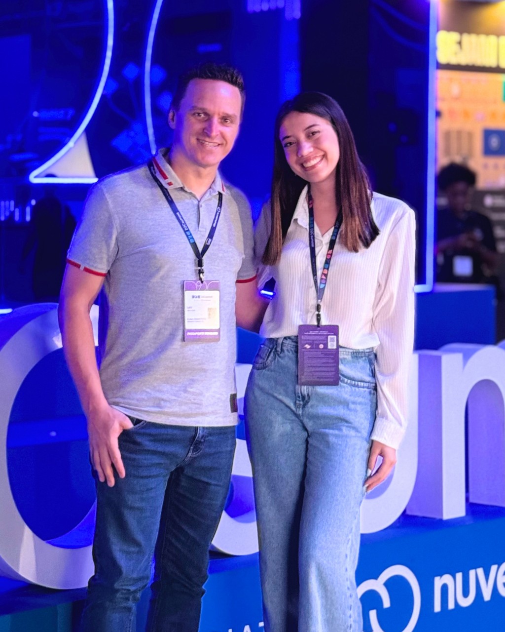Bia Alexandrini e Luiz Bett da Dlima Cosmeticos no D2C Summit 