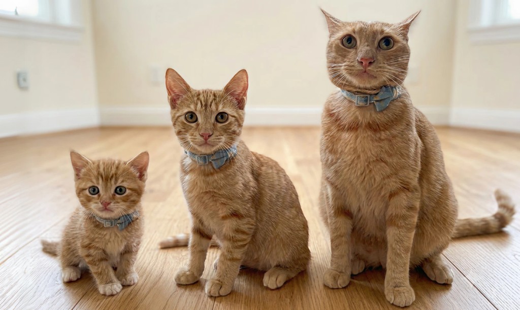 gato en sus diferentes etapas