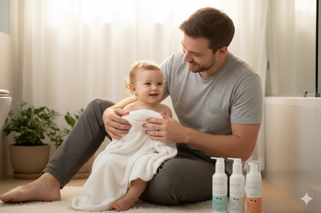 óleo de banho natural para bebês