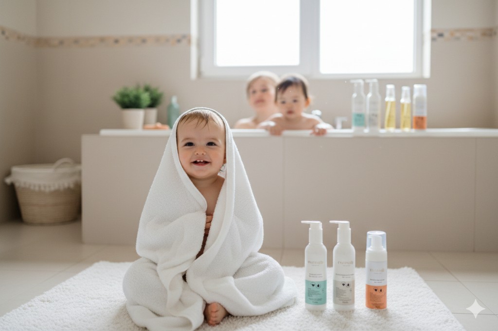 produtos de banho para bebês