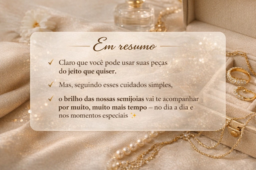 o brilho das nossas semijoias vai te acompanhar por muito, muito mais tempo no dia a dia e nos momentos especiais 