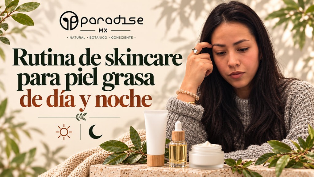 Rutina de skincare para piel grasa de día y noche