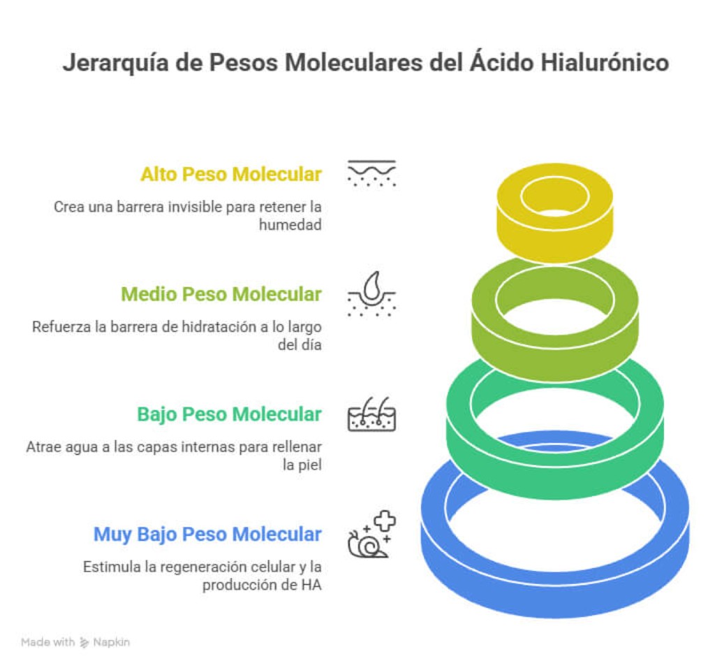 Jerarquía de pesos moleculares del ácido hialurónico