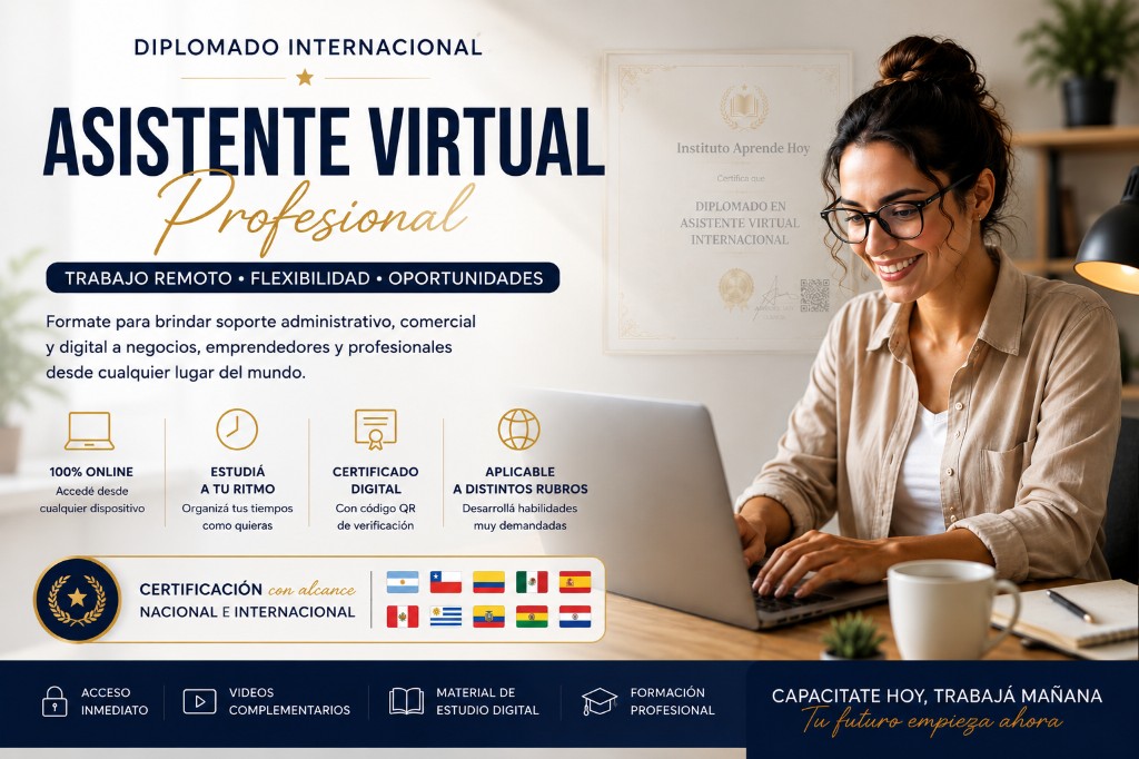 Asistente Virtual Profesional: Trabajo Remoto y Formación 2026