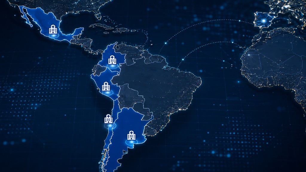 Mapa de Am&eacute;rica Latina destacando los pa&iacute;ses con mayor demanda de gesti&oacute;n hospitalaria