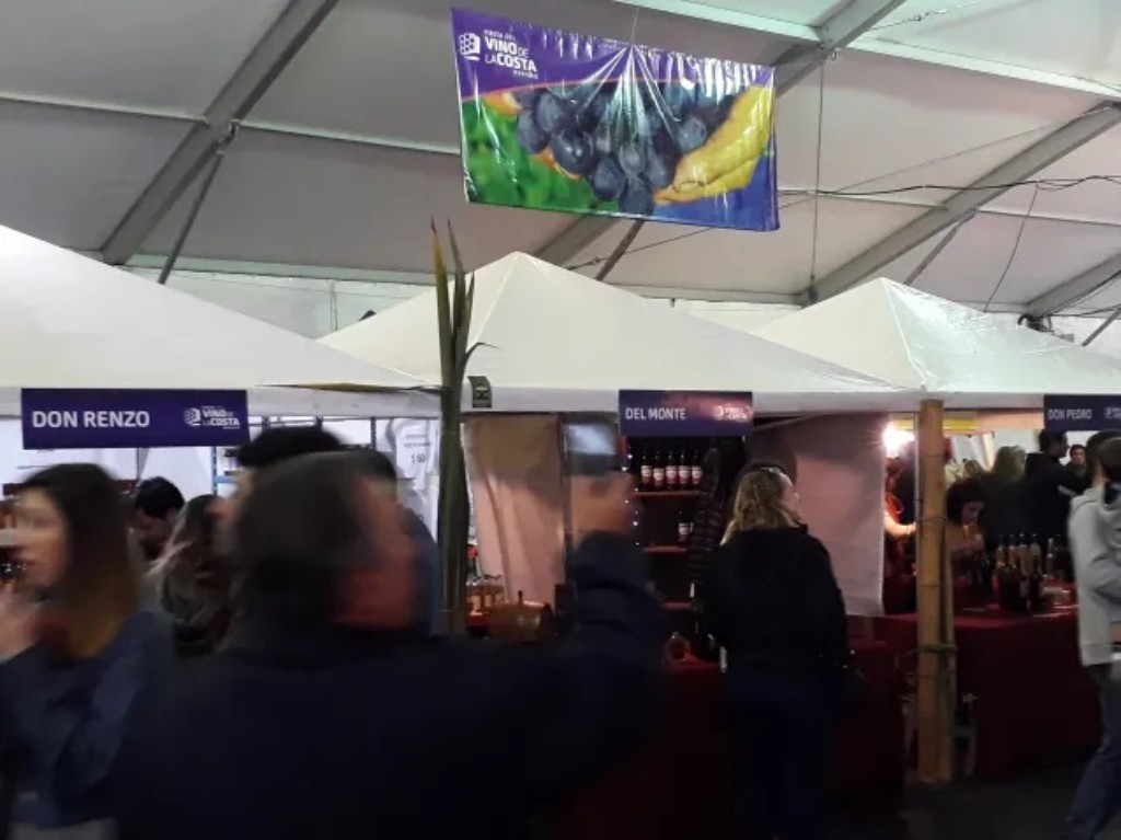 Viñateros expositores durante la Fiesta del Vino de la Costa en su edición 2017.