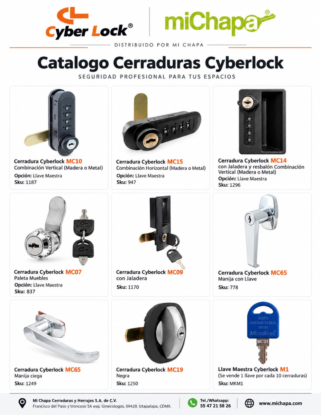 Catalogo CyberLock M&eacute;xico