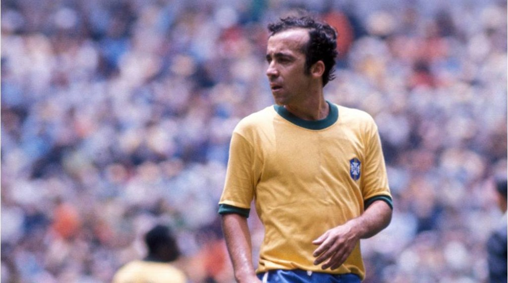 Tost&atilde;o com a camisa da sele&ccedil;&atilde;o brasileira na Copa de 1970