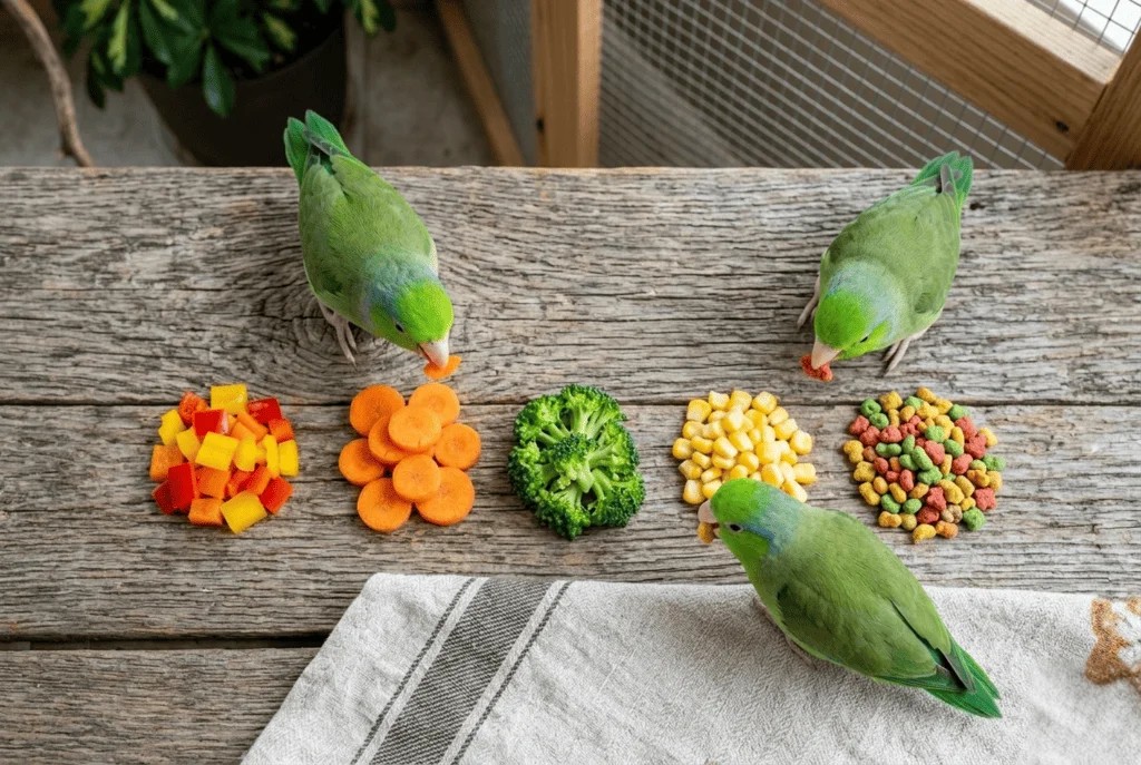 Alimento saludable para loros y pericos