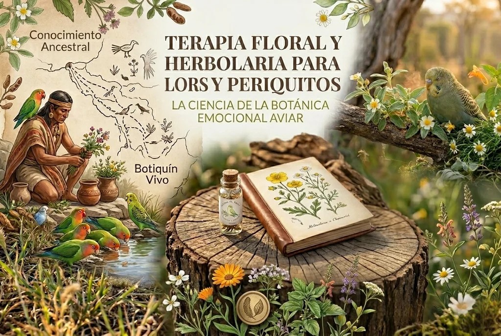 Terapia floral y herbolaria en psitácidos, loros, pericos, agapornis, ninfas