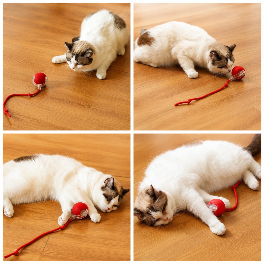 Gato observando brinquedos estimulantes para gatos