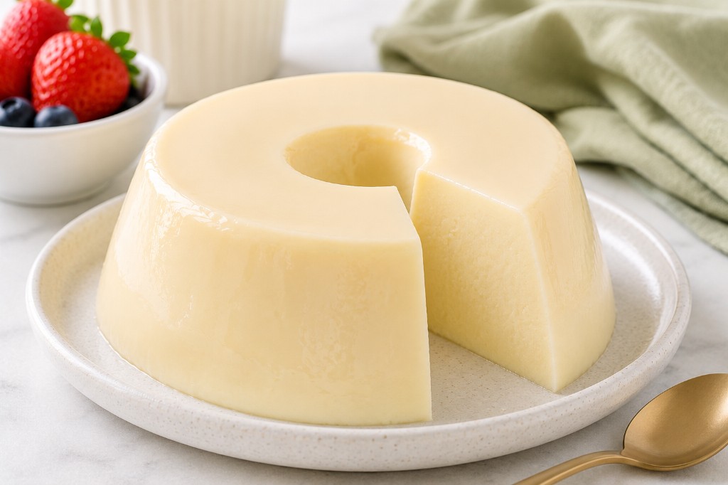 Pudim de geladeira com gelatina sem sabor