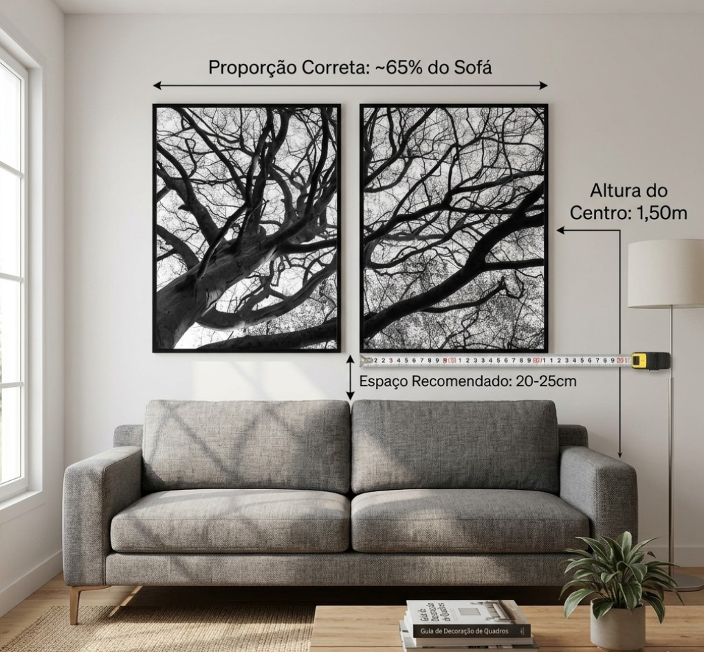 Como escolher o tamanho ideal do quadro para sua sala?