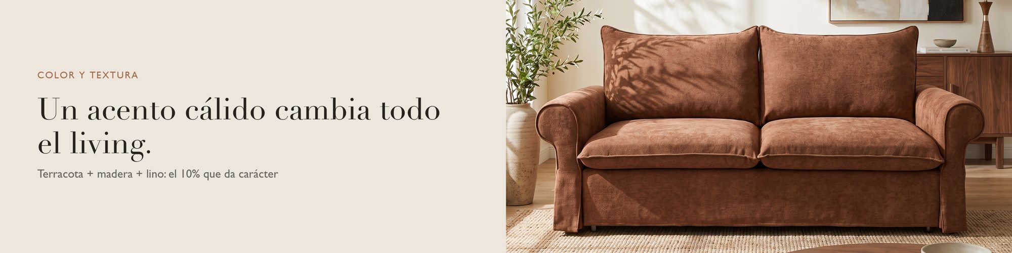 Un acento cálido cambia todo el living