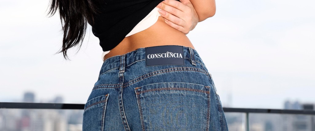 Calça jeans feminina cintura alta wide leg Be Gringa - guia por tipo de corpo