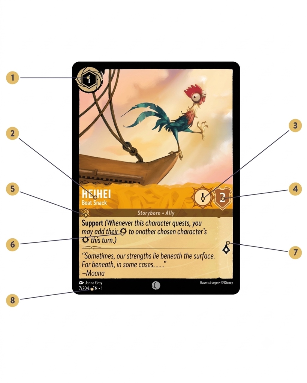 Carta HeiHei, Boat Snack, de Disney Lorcana