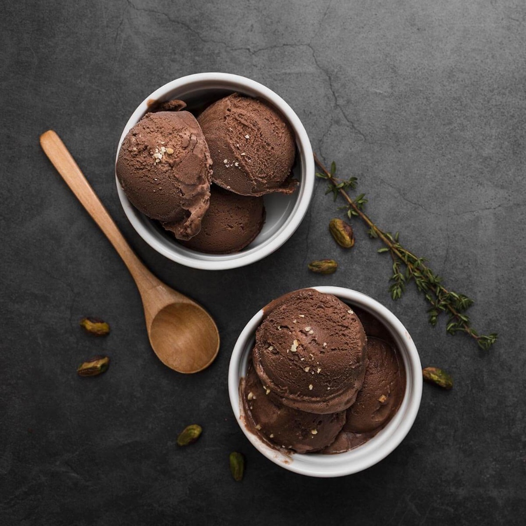 Helado de chocolate sin azúcar