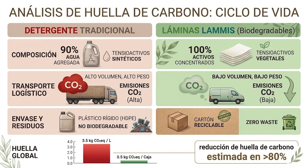 Gr&aacute;fico de huella de carbono logistica de transporte