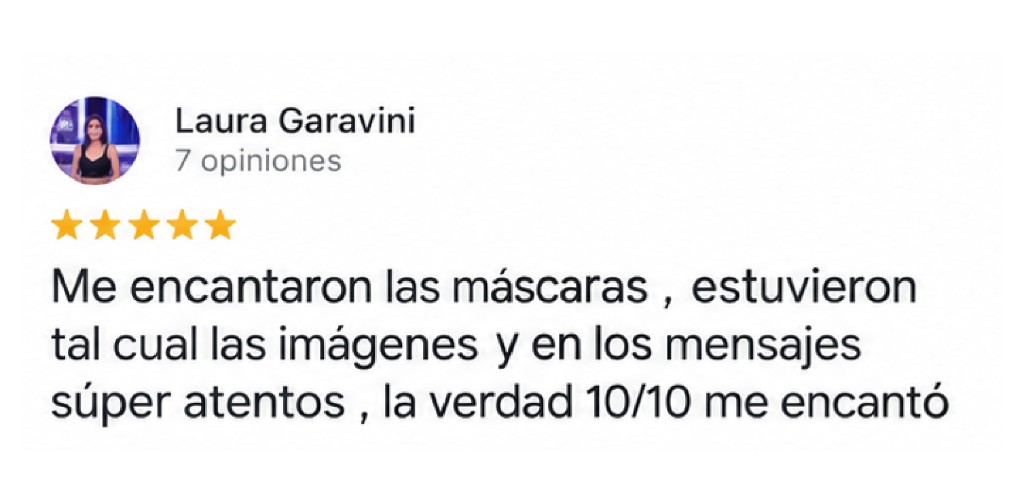 Reseña de Laura Garavini: las máscaras llegaron tal cual las imágenes y destaca la atención por mensajes