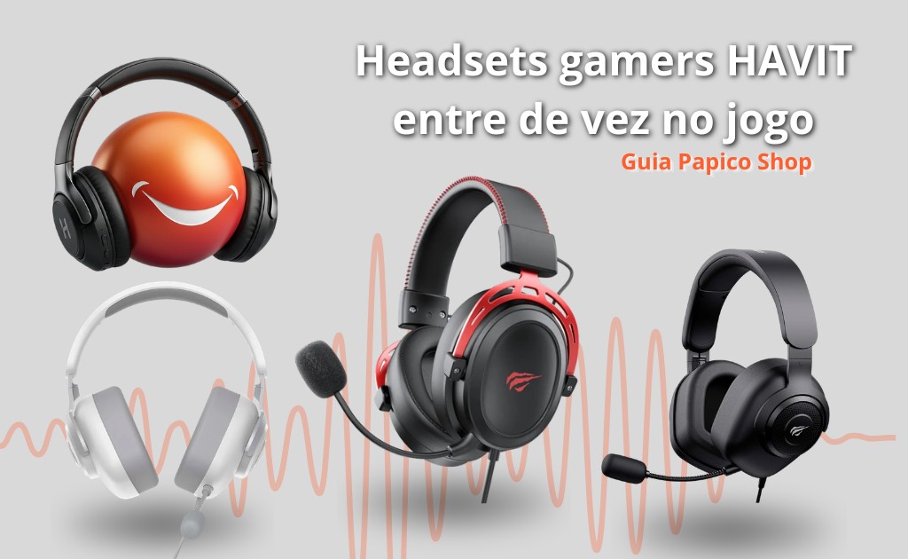Headsets gamers HAVIT com conexão USB e P2