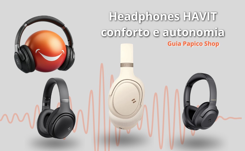 Headphones Bluetooth HAVIT com conforto e bateria de longa duração