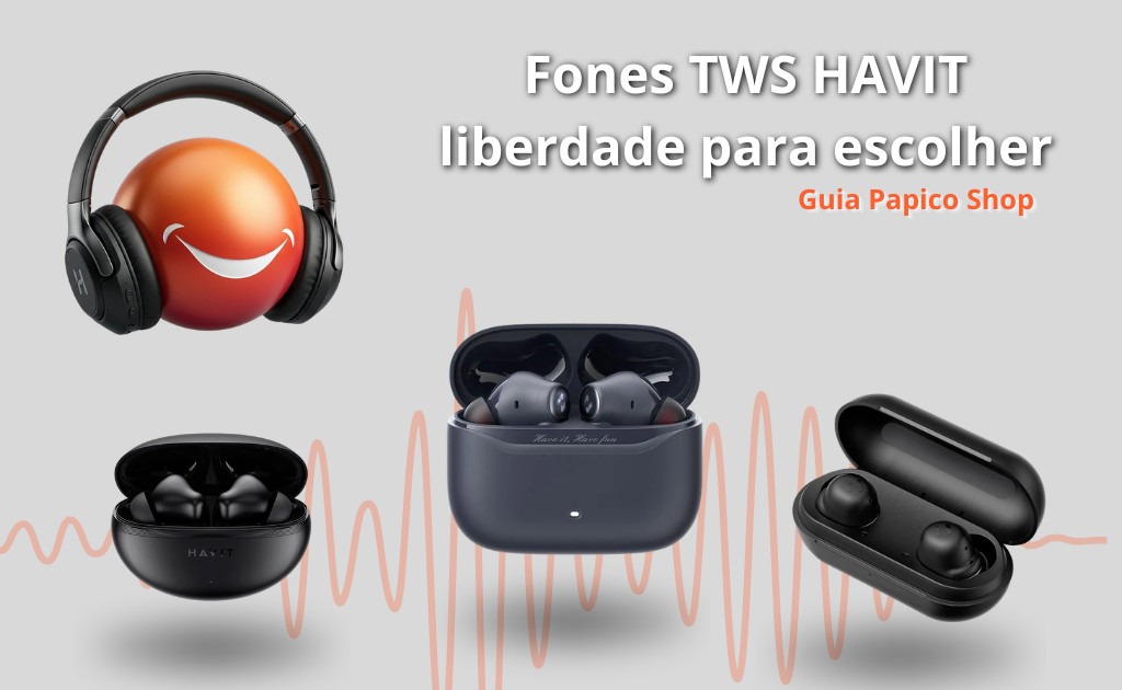 Fones TWS HAVIT para música, chamadas e uso diário