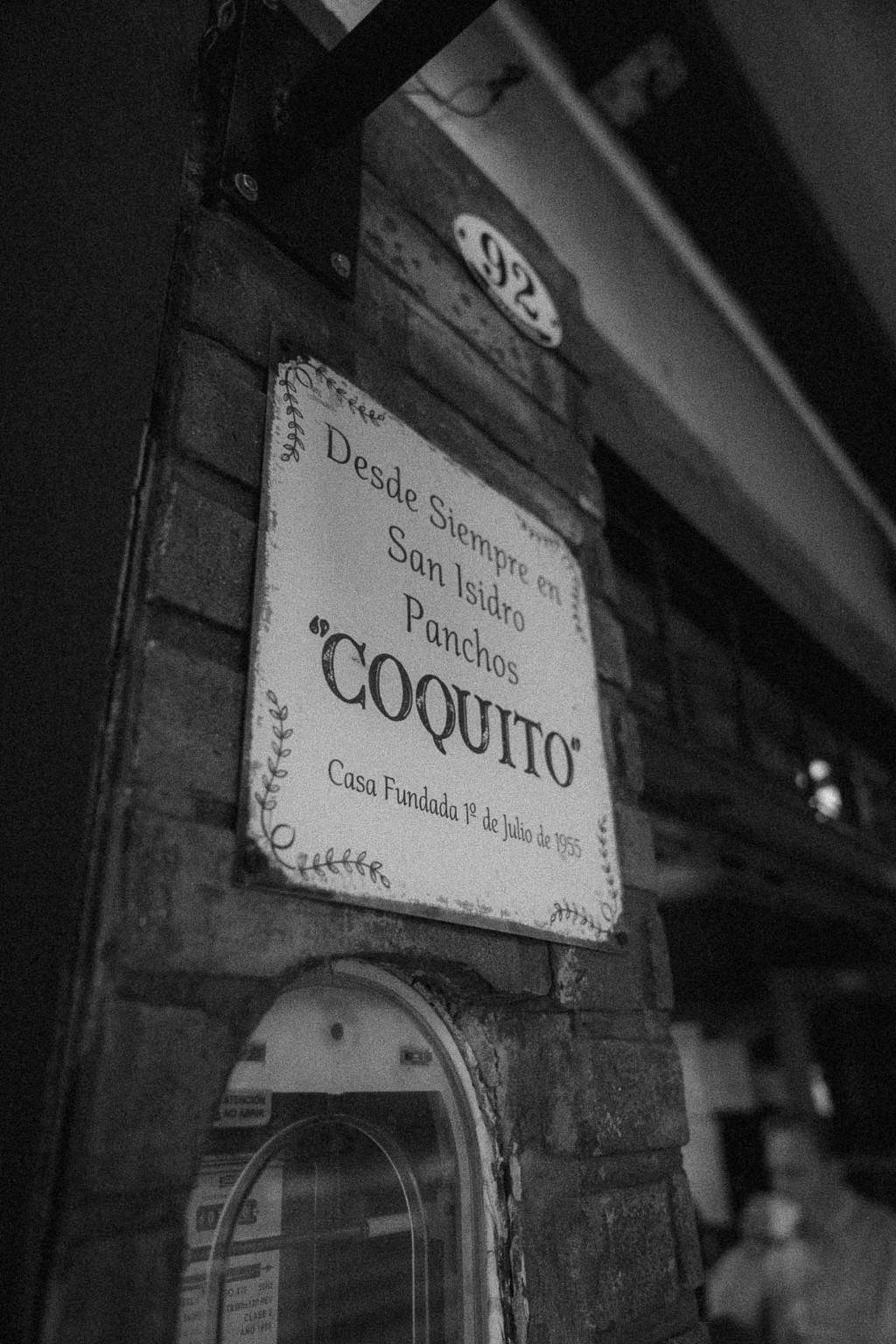 Placa conmemorativa de Coquito en San Isidro