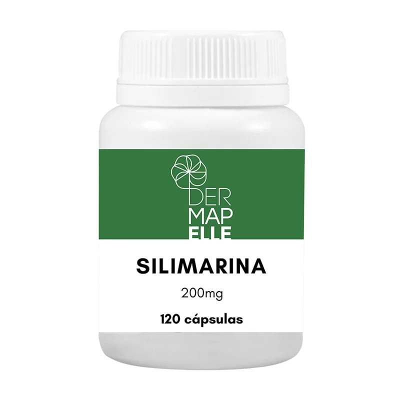 Silimarina 200 mg 120 cápsulas Dermapelle Pote com 120 cápsulas de Silimarina 200 mg Dermapelle