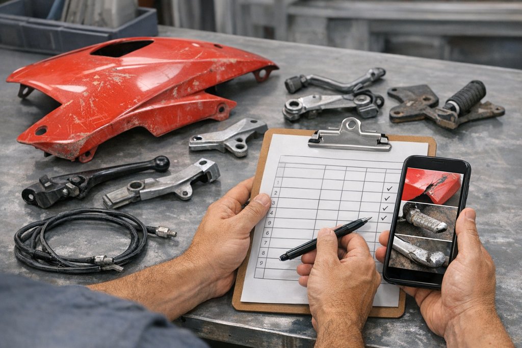 Ilustração: Procedência de peças usadas para motocicletas: quais documentos e informações pedir à loja antes de comprar