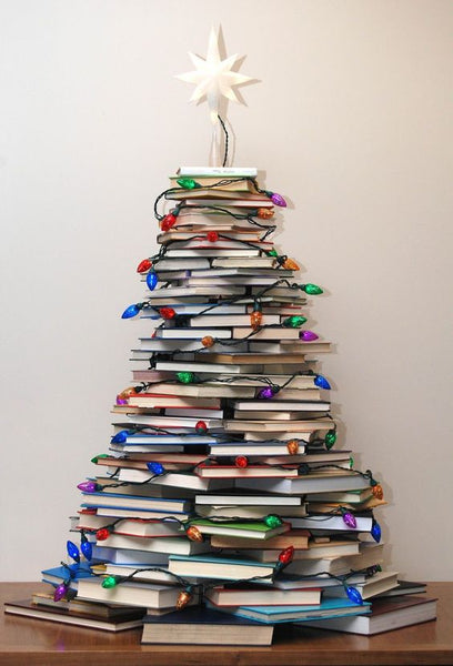 Árvore de Natal criativa - Árvore com livros
